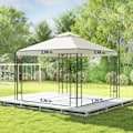 Pikkukuva 4 / 10: Huvimaja kaksinkertaisella katolla, n. 3x3 m, vettä hylkivä, vakaa, talvenkestävä, puutarhapaviljonki UV-suojalla, juhlateltta metallia, puutarhaan, t