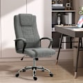 Miniatyrbillede 2 af 10: Kontorstol Computerstol Med Vippefunktion Nakkestøtte Ergonomisk Skrivebordsstol Drejelig Højdejusterbar Linned Touch 62X62X110-119 Cm