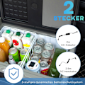 Pikkukuva 7 / 10: Car Cooler Box 40L Led-Valolla, Kompressoriautojääkaappi, Kuljetuspyörät, 12/24V Dc Ja 110-240V Ac, Harmaa+Musta