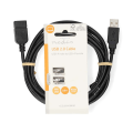 Pikkukuva 3 / 3: USB kaapeli | USB 2.0 | USB-A Uros | USB-A Naaras | 480 Mbps | Niklattu | 3.00 m | Pyöreä | PVC | Musta | Label
