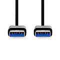 Pikkukuva 2 / 3: USB-kaapeli | USB 3.2 Gen 1 | USB-A-uros | USB-A-uros | 5 Gbps | Nikkelipinnoitettu | 1,00 m | Pyöreä | PVC | Musta | Label