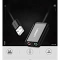 Miniatyrbillede 2 af 9: Ekstern musik lydkort adapter USB - 3,5 mm mini jack kabel 15 cm sort