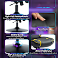 Miniatyrbillede 10 af 10: Gamingstol med vippe- og benfunktion, ergonomisk computerstol, højdejusterbar, drejelig skrivebordsstol med højttaler, bæreevne op til 120 kg, sort +
