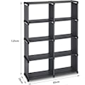 Miniatyrbillede 4 af 5: Herzberg 8-lags multifunktions bogreol og opbevaringsstativ - 85x125 cm sort