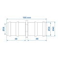Miniatyrbillede 3 af 3: Vandslangetilslutning lige 40mm pr stk