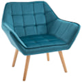 Miniatyrbillede 1 af 10: Enkeltlænestol Fløjstol Afslapningsstol, Fløjl, Hævede Ben, Fløjlslignende Polyester, Skandinavisk, Grøn, 64X62X72,5Cm