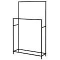 Pikkukuva 1 / 10: Pyyhehylly, Vapaasti seisova pyyheteline 2 pyyhetelineellä, pyyheteline kylpyhuoneeseen, metallia, 66 x 20 x 110 cm, musta