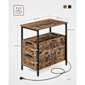 Miniatyrbillede 4 af 7: Rustikt sidebord med indbygget Power Strip og opbevaring