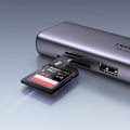 Pikkukuva 7 / 8: 7in1 monitoiminen USB-C HUB - 2x USB HDMI 4K SD ja TF-kortinlukija USB-C RJ45 1Gbps harmaa