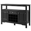 Miniatyrbillede 2 af 5: Moderne spisestuebuffet med vinreol og skabe & skuffe 117 x 40,5 x 82,5 cm sort
