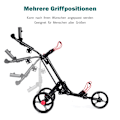 Miniatyrbillede 4 af 5: 3-hjulet golfvogn golfvogn golf foldbar enkel push and pull vogn sort