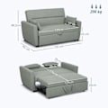 Miniatyrbillede 4 af 10: Sovesofa, 2-personers sofa med sovefunktion, justerbart ryglæn, sofa med hynder, fløjlslook, sovesofa med sengeboks til stue, gæsteværelse, lysegrå