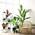 Miniatyrbillede 5 af 8: Sort blomstersokkel i metal
