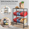 Miniatyrbillede 8 af 10: Fritstående drikkekassestativ til 6 kasser, justerbar hyldehøjde, 3 niveauer, skridsikker, 103 x 33 x 113,5 cm, sort stål