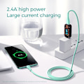 Miniatyrbillede 6 af 6: Kabel USB-A - microUSB 3A med ladeindikator 2m grøn