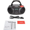 Miniatyrbillede 6 af 6: Kassetteradio CD/FM-radio/kassettebånd/USB/BT Sort