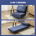Miniatyrbillede 5 af 10: 2-i-1 sovesofa, stoleseng, justerbar foldemadras, gæsteseng i fløjlsbukslook, til soveværelse, stue, blå, 82 x 89 x 83 cm Aosom