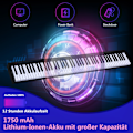 Miniatyrbillede 3 af 5: Digitalt klaver keyboard 88 tangenter Bærbart elektronisk musikinstrument Børneklaver Børneklaver Sort