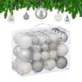 Julgranskulor set, silver och vitt, olika ytbehandlingar