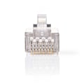Miniatyrbillede 2 af 3: RJ45-stik | Han | Stranded STP CAT6 | Lige | Guldplateret | 10 stk. | PVC | Gennemsigtig | Box