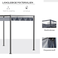 Miniatyrbild 5 av 10: Pergola 4x3m trädgårdspaviljong, uteplatstak av stål, trädgårdspaviljong med justerbart tak, fristående, solskydd för uteplats och trädgård, mörkgrå