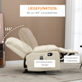 Miniatyrbild 8 av 10: Massagestol, Tv-Stol, Elektrisk Avslappningsstol Med Massagefunktion, Konstläder, Trä, Stål, Skum, Krämvit, 94 X 99 X 99 Cm
