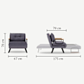 Miniatyrbild 7 av 7: 1-sits bäddsoffa Sando Single - Blå