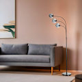 Miniatyrbillede 1 af 5: Gulvlampe Badi 3 Lü Siyah Füme Camlı Lambader