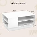 Miniatyrbillede 2 af 5: Træ sofabord med opbevaring &amp; åbne rum stuebord sidebord sofabord hvid