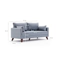 Miniatyrbillede 8 af 8: 2-sæders sofa Bella Soft İkili Koltuk - Blå