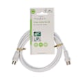 Pikkukuva 3 / 3: Koaksiaalikaapeli | IEC (Coax) Uros | IEC (Coax) Naaras | Niklattu | 90 dB | 75 Ohm | Tuplasuojattu | 1.50 m | Pyöreä | PVC | Valkoinen | Label
