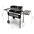 Miniatyrbillede 6 af 6: Havegrill, metalhylder, justerbar rist, hjul