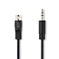 Pikkukuva 1 / 2: DIN Audiokaapeli | DIN 5-Pin uros | 3.5 mm uros | Niklattu | 2.00 m | Pyöreä | PVC | Musta | Label