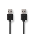 Pikkukuva 1 / 3: USB kaapeli | USB 2.0 | USB-A Uros | USB-A Uros | 480 Mbps | Niklattu | 2.00 m | Pyöreä | PVC | Musta | Label