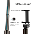 Miniatyrbillede 6 af 8: Højkvalitets teleskopisk Selfie stick 18-77cm sort