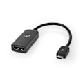 Miniatyrbillede 3 af 4: USB-C™ Adapter | USB 3.2 Gen 1 | USB-C™ Han | DisplayPort Hun | 8K@60Hz | 0.20 m | Runde | Nikkelplateret | PVC | Sort | Box