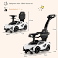 Miniatyrbillede 3 af 5: 3-i-1 Lamborghini ride-on bil push bil med forlygter &amp; Musik &amp; Hvid opbevaringsplads