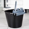 Miniatyrbillede 7 af 9: Moppespand med vrider, plast, sort, 10 l
