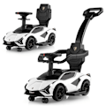 Miniatyrbillede 2 af 5: 3-i-1 Lamborghini ride-on bil push bil med forlygter &amp; Musik &amp; Hvid opbevaringsplads