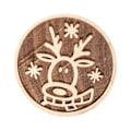 Miniatyrbild 3 av 6: Trästämpel för kakor med renmotiv, 5,5 cm diameter