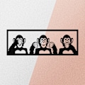 Pikkukuva 5 / 6: Koristeellinen metalliseinätarvikkeet Three Monkeys-L