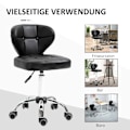 Miniatyrbillede 8 af 10: Sæt Med 2 Rulleskamler Med Ryglæn, Drejestol, Arbejdsskammel, Højdejusterbar, Kunstlæder + Stål, Mørkegrå, 45X47X72-87Cm
