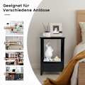 Miniatyrbillede 3 af 5: 2 plan sengebord med skuffe sidebord træ 40 x 30 x 61,5 cm sort