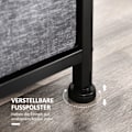 Miniatyrbillede 8 af 10: Kommode med 8 skuffer af stof, opbevaringsskab, kommode med greb, metalstel, moderne design skab til soveværelse, stue, mørkegrå Aosom
