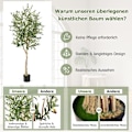 Miniatyrbillede 4 af 5: Kunstigt oliventræ med 1296 blade & 72 frugter olivenplanter 182 cm