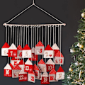 Miniatyrbillede 2 af 10: Adventskalender med 24 huse på en træpind