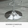Pikkukuva 8 / 10: Sarja 2 Baarituolia Kääntyvät Tuolit Selkänojalla Moderni Muotoilu Korkeussäädettävä Baaritiskille Valkoinen Keinonahka Teräs 120Kg Asti 40X42X82-104