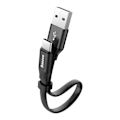 Miniatyrbillede 1 af 9: Fladkabel USB-C USB-kabel med holder 2A 23CM sort