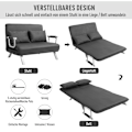 Miniatyrbillede 5 af 10: 2-personers sovesofa med armlæn 65x69x80cm 3-i-1 sovesofa, gæsteseng, foldemadras, imiteret ruskind, grå