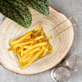 Miniatyrbillede 5 af 7: Stilfuld serveringskurv i rustfrit stål med håndtag